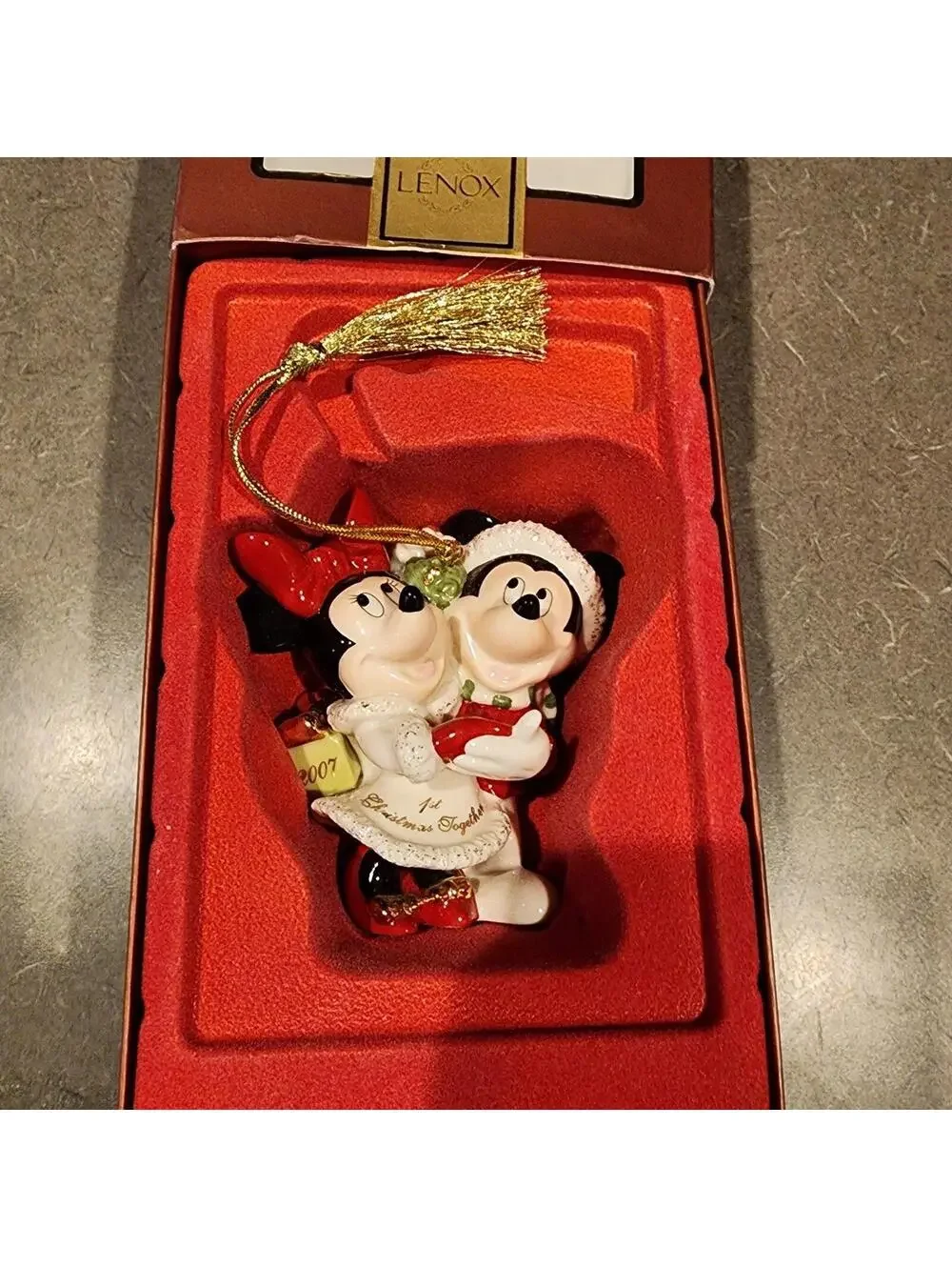 New 2007 Lenox Disney Minnie & Mickey mouse tree ornament